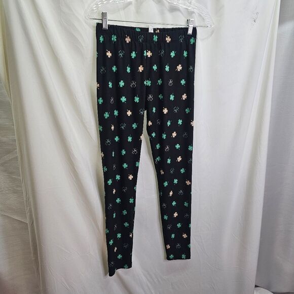 Celebrate Together Black St. Patrick's Day Shamrock Leggings Size Smal - Picture 3 of 9